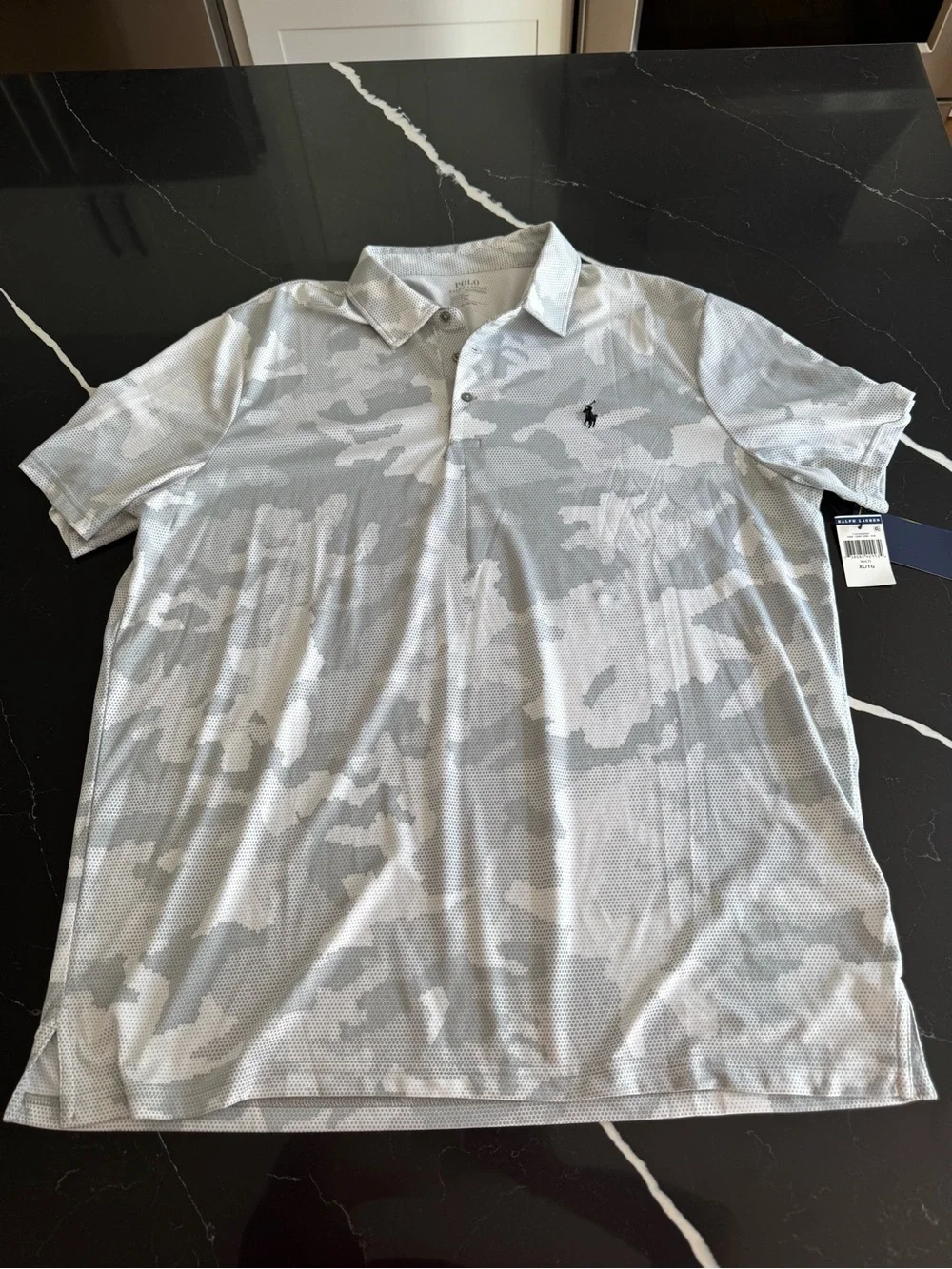 Ralph Lauren Men's Light Gray & White Camo Performance Polo